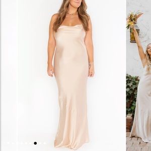 Show Me Your Mumu Tuscany Maxi Slip Dress in Champagne Size Large